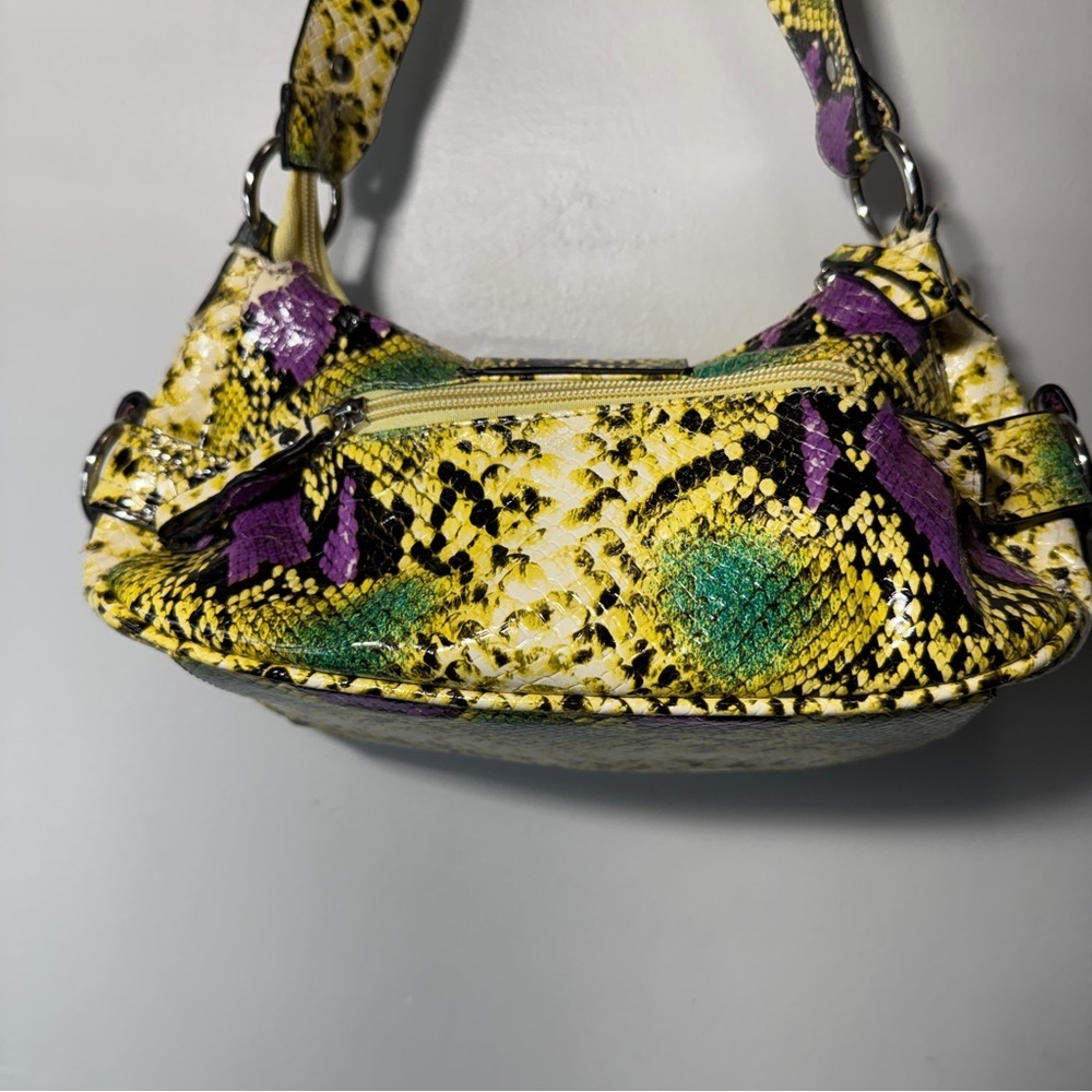 Faux Snakeskin Multi Colour Mini Shoulder Bag Y2K Style - Picture 3 of 11